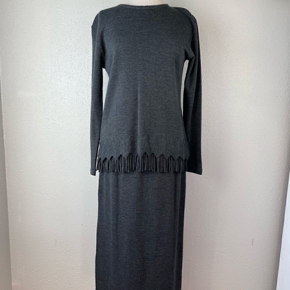 K Studio Two Piece Matching Top and Midi Skirt Size 14 EUC
